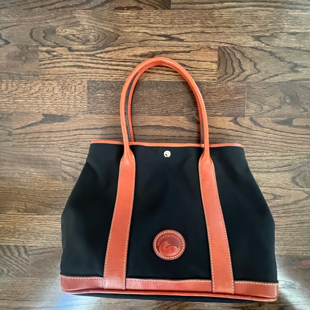 Dooney & Bourke Layla Large Black and Tan Tote